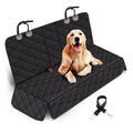 Waterproof dog car seat cover protecting vehicle back seat from muddy paws